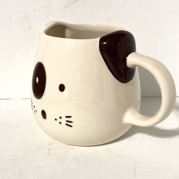 WORLD MARKET 3D Brown Puppy Spotted Eye Dog Coffee Mug 22 oz - Picture 3 of 9